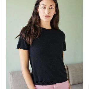 Everlane Solid Black SS Luxe Sweater Wool Medium